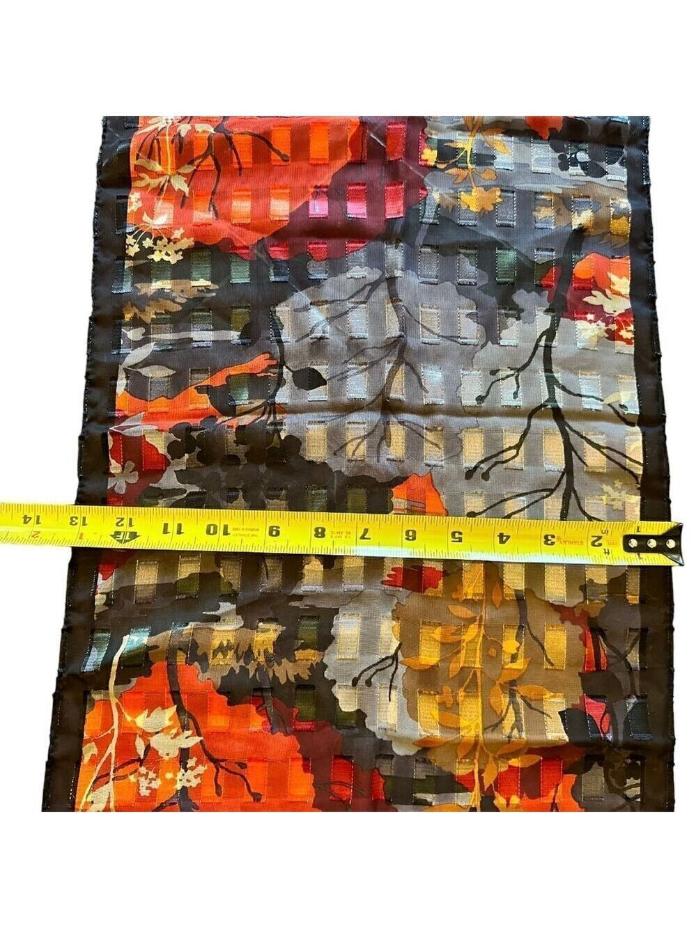 Womens Graphics Scarf Rectangle Sheer Metro Pagoda Print Chic Classic Black Red - Picture 9 of 10